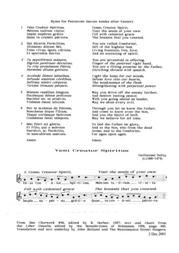 Guillaume Dufay - Veni Creator Spiritus